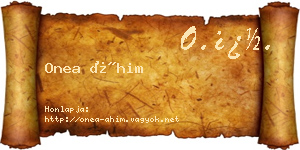 Onea Áhim névjegykártya